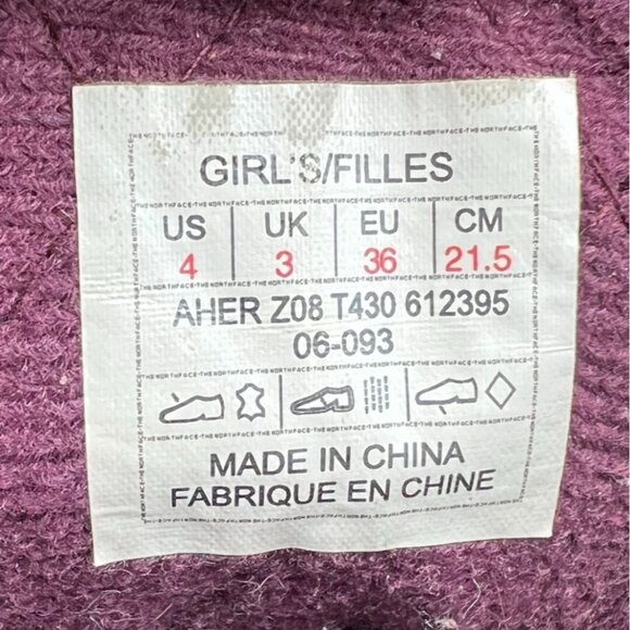 The North Face Girls Winter Snow Boots Size 4 Gray Toggle Waterproof Outdoors - Picture 3 of 16